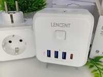 ‼️Розетка-разветвитель Lencent: 3 розетки 220В Тройник Tupe-C / USB ‼️
