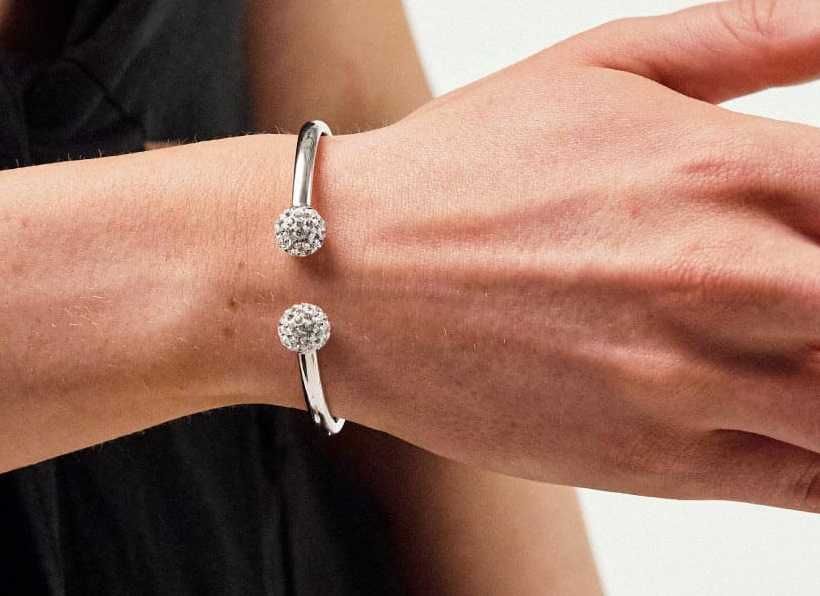 Piękna Bransoletka Biżuteria Damska Warren James Srebro Kryształy