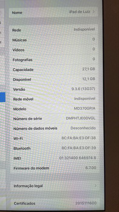 Ipad modelo MD370GP/A