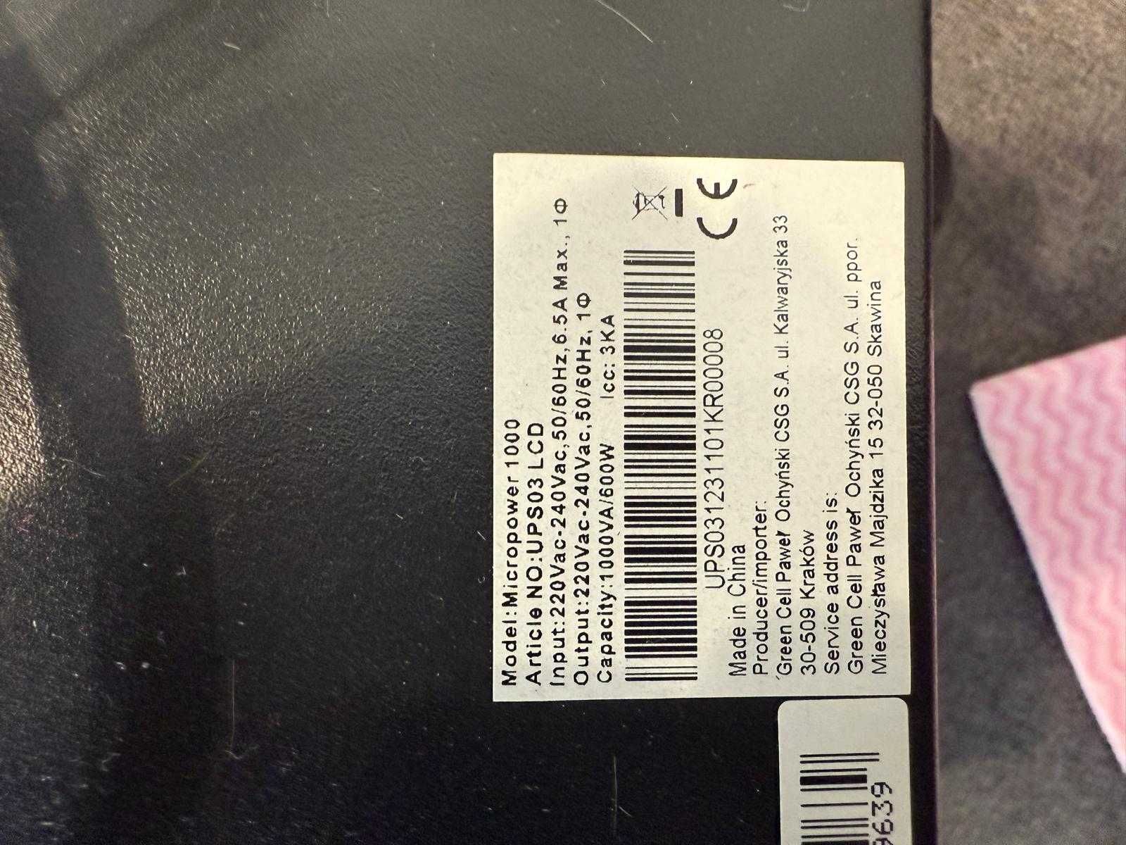UPS Green Cell Micropower 1000/600W