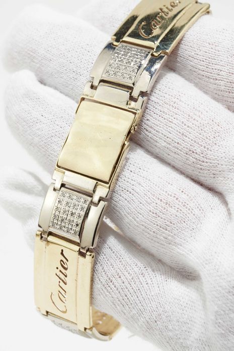 Bransoletka złota 14K z brylantami 34.83g