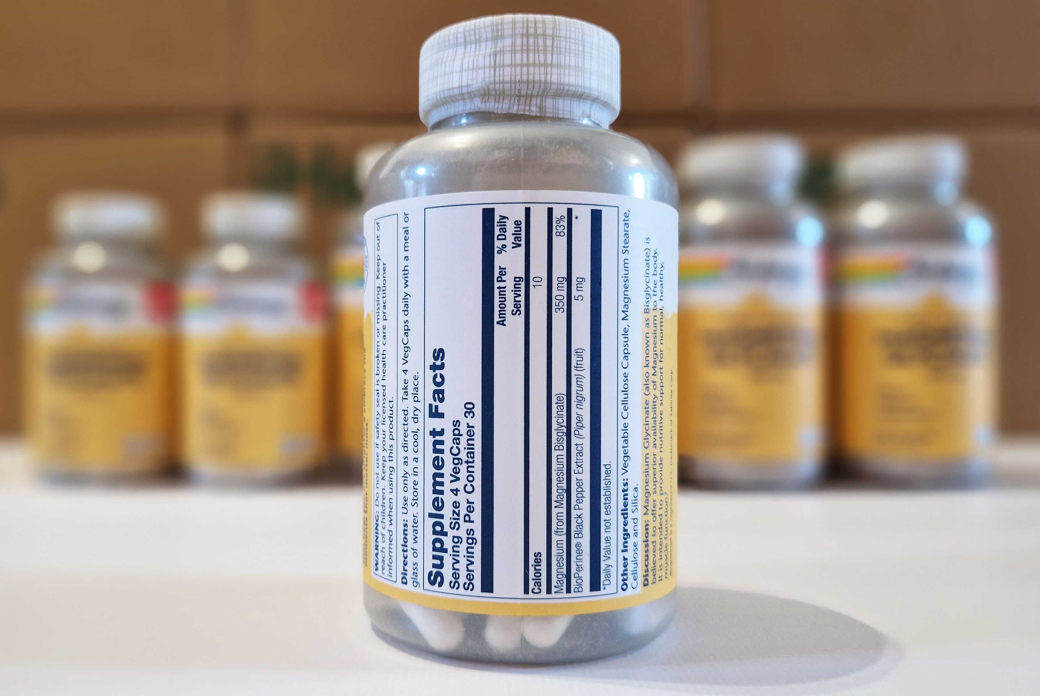 Магний глицинат Solaray, 350 мг, 120 и 240 капсул. Magnesium Glycinate