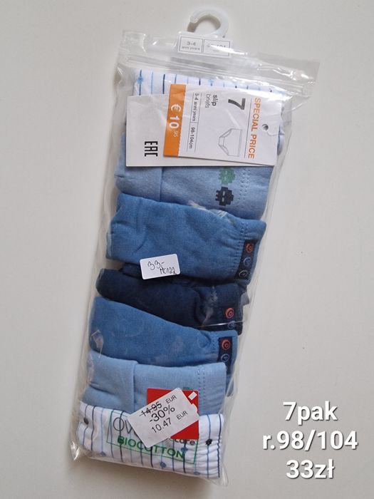 7pak majtki dla chłopca rozmiar 98/104 OVS