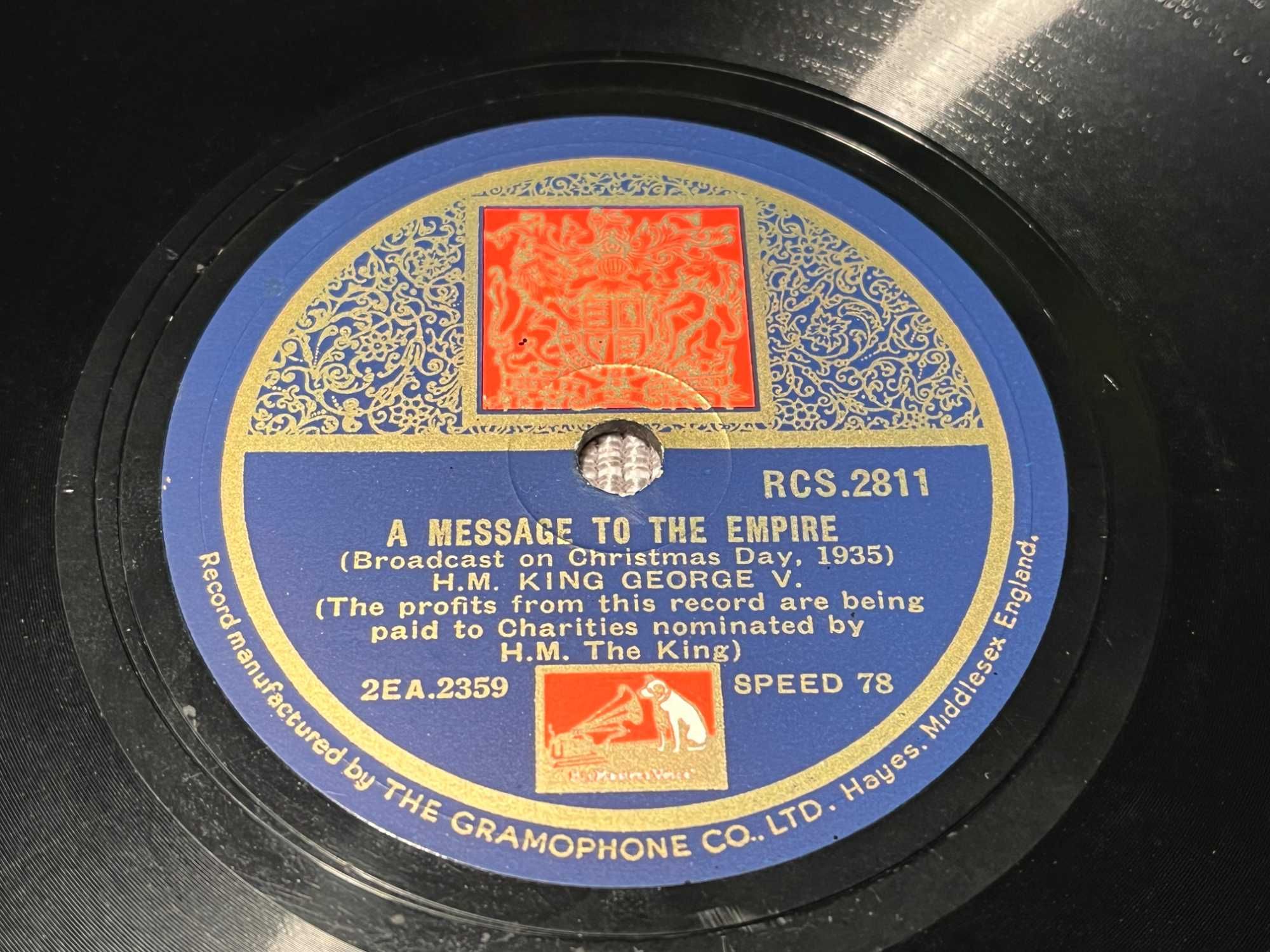 H.M. King George V, 2 płyty Tyne Bridge 1928 i Xmas Day Message 1935
