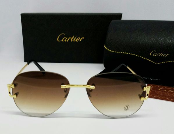 Cartier очки капельки унисекс безоправные коричневый градиент