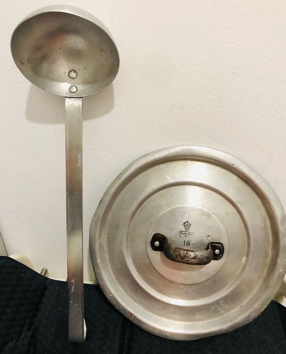 VITAGE PRL pokrywka i chochelka CZYSTE ALUMINIUM