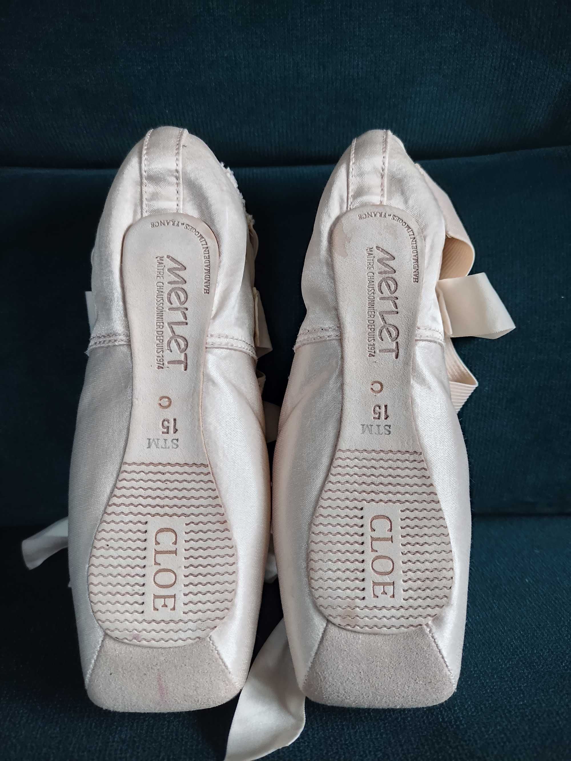 Pointy baletowe Merlet Cloe 15C rozm. 37 nowe z troczkami Sawart