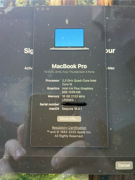 McBook Pro 2018 13 cali