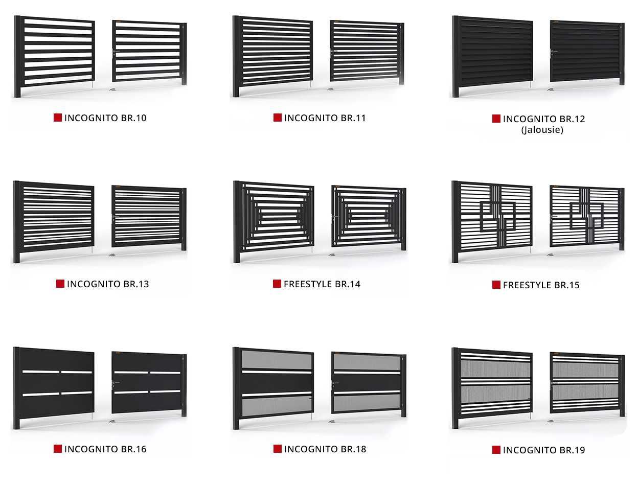 Nowoczesna Brama Posesyjna Rozwierna Wjazdowa NA WYMIAR - Wiele wzorów