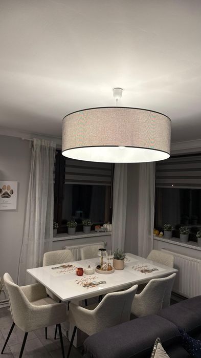 Lampa sufitowa szara modna wisząca