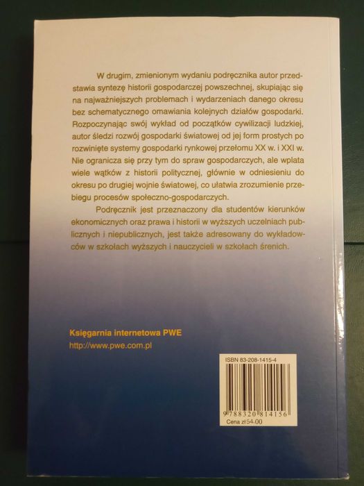 Historia gospodarcza powszechna 	Jan Szpak