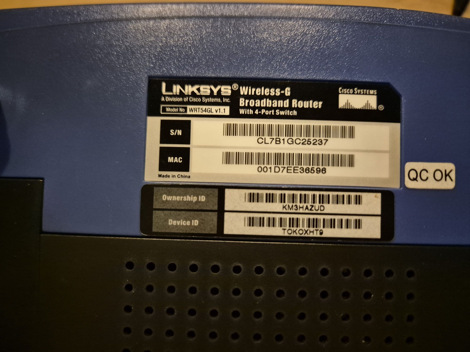 Router Linksys WRT54GL v1.1