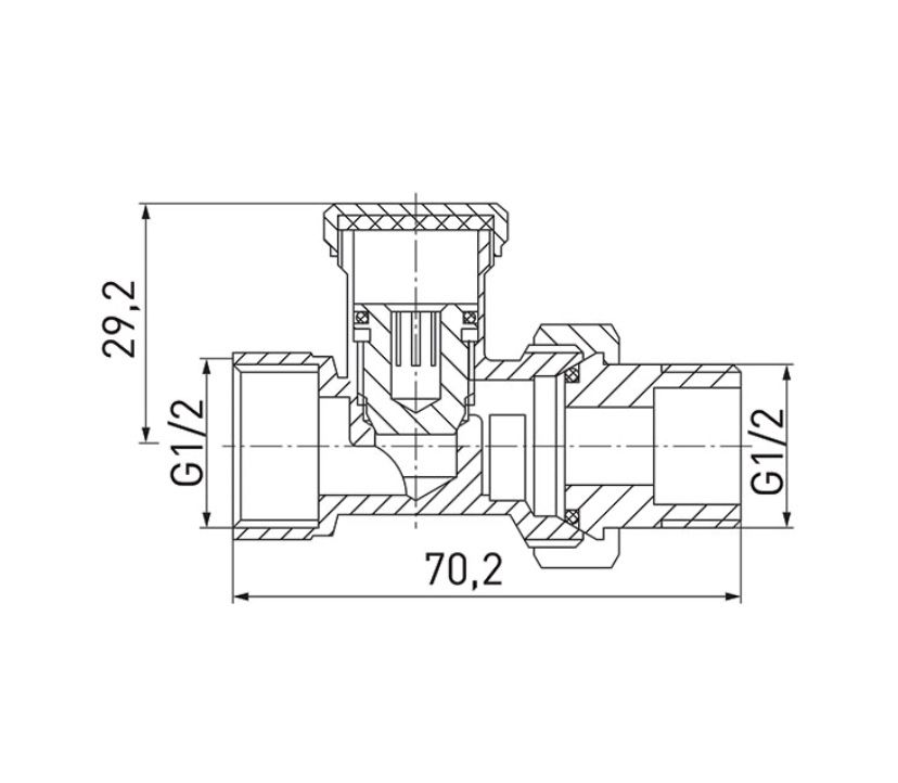 ОПТ Кран радиаторный Ferro прямой запорный хром нр1/2”-вр1/2” ZP2Y