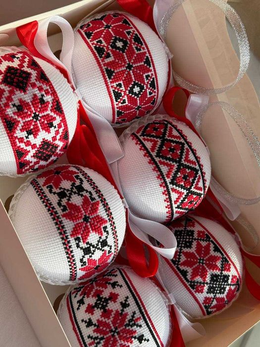 Набір новорічних кульок ручної роботи