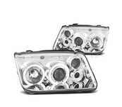 FARÓIS ANGEL EYES VOLKSWAGEN VW BORA 98-05 FUNDO CROMADO H1 H1 H3