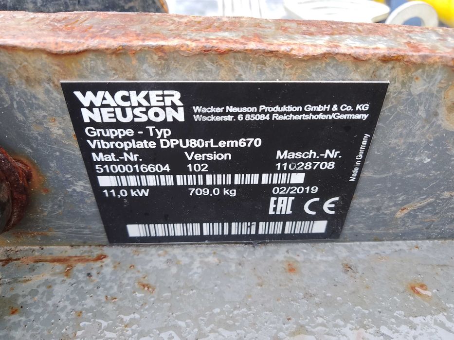 Zagęszczarka Wacker Neuson DPU 80r, 700kg, 2019r.