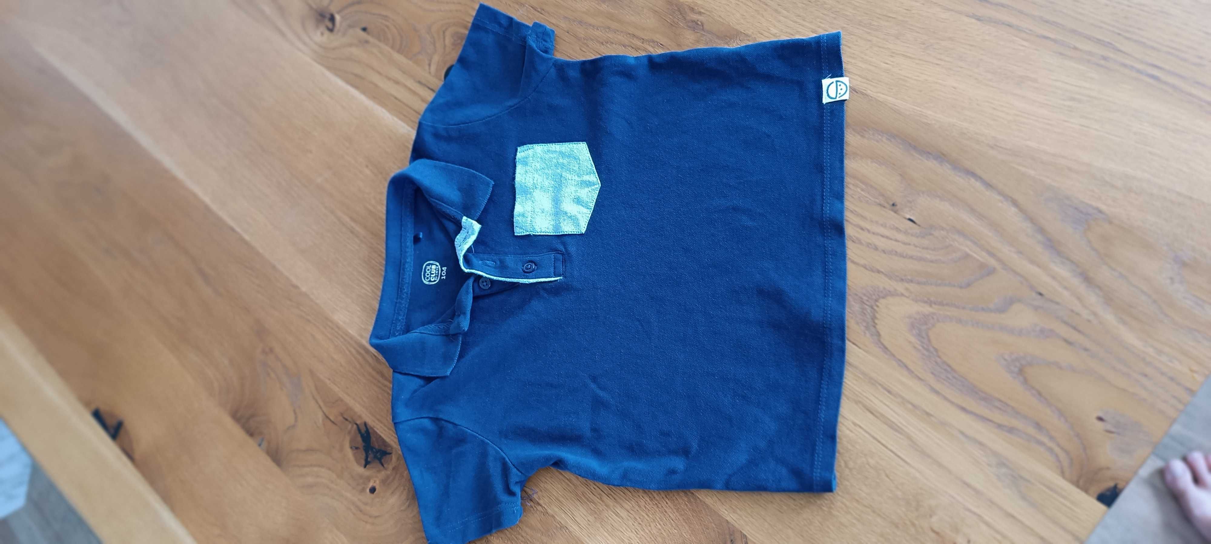 Koszulka t-shirt polo dla chłopca elegancki granatowy 104 smyk