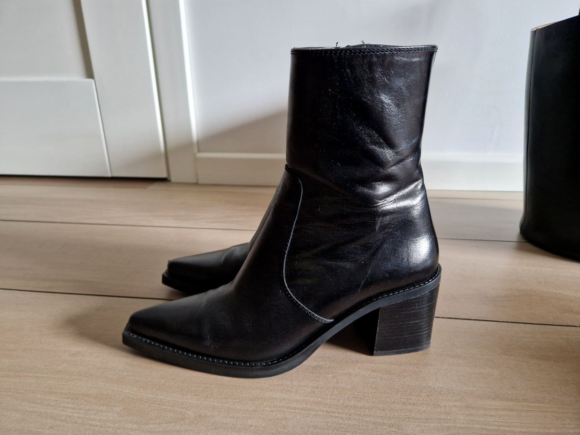 Massimo Dutti  r 38 botki i torebka skóra