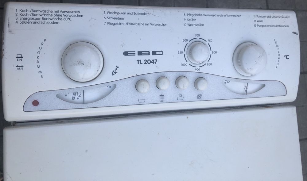 Стиральная машина с вертикальной загрузкой EBD TL 2047 (несправна)