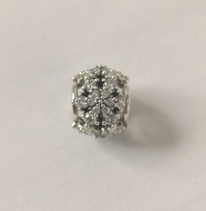 Charms Pandora że zbiorem roślin srebro srebrny kwiat śnieżynka