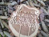 Topper komunijny*ozdoba do tortu*pierwsza komunia święta*różne wzory