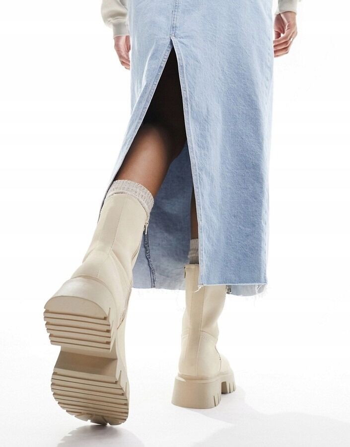 Asos Design 37 Botki Na Platformie Amalfi Off White H15523