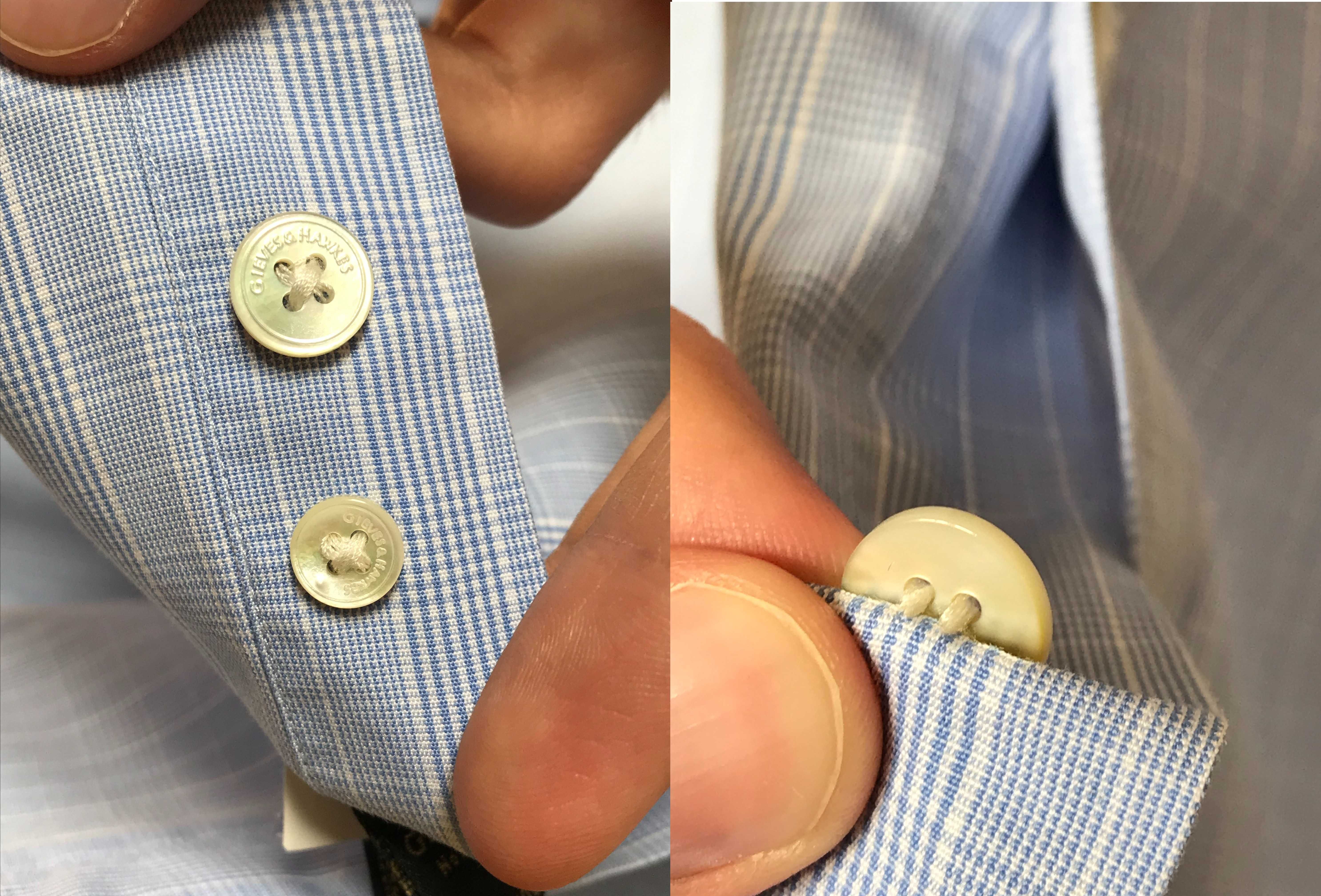 Męska koszula na spinki Gieves & Hawkes w kratę księcia Walii r. 39