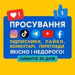 ПРОСУВАННЯ Instagram, YouTube, Facebook, TikTok, Telegram. Підписники
