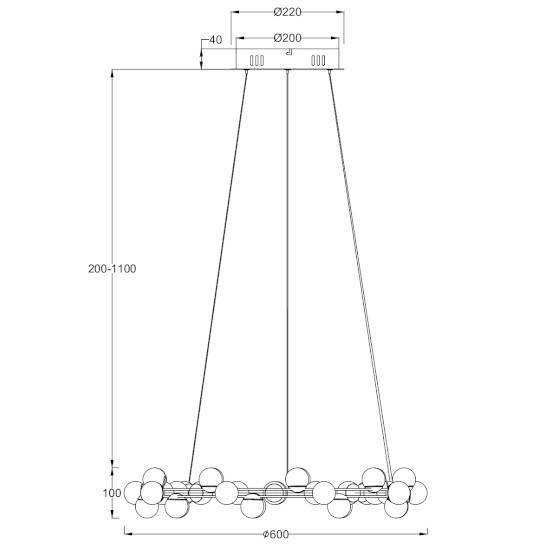 Modernistyczna LAMPA wisząca TESSARA MOD081PL-L50G3K Maytoni
