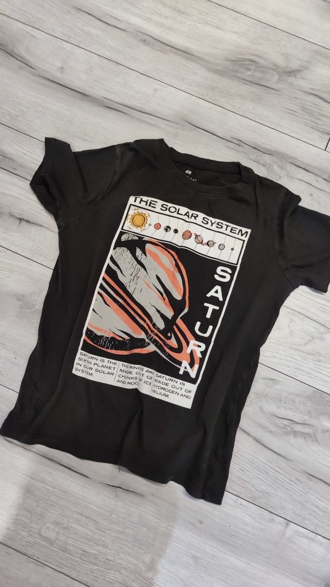 Bawełniana koszulka t-shirt chłopięcy H&M 134/140