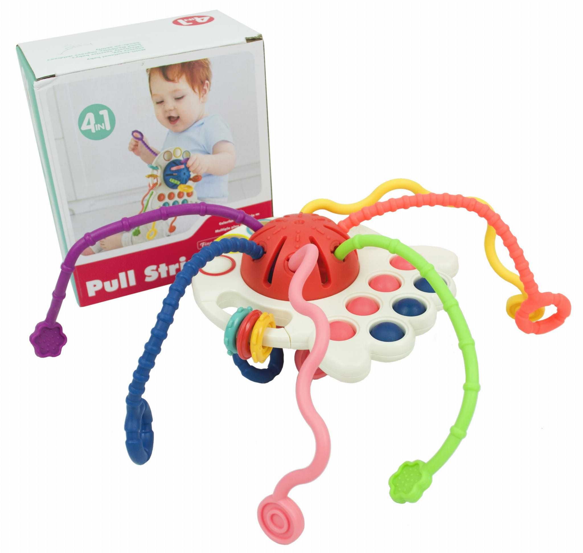 lt426 zabawka sensoryczna gryzak dla niemowląt krab montessori 4w1