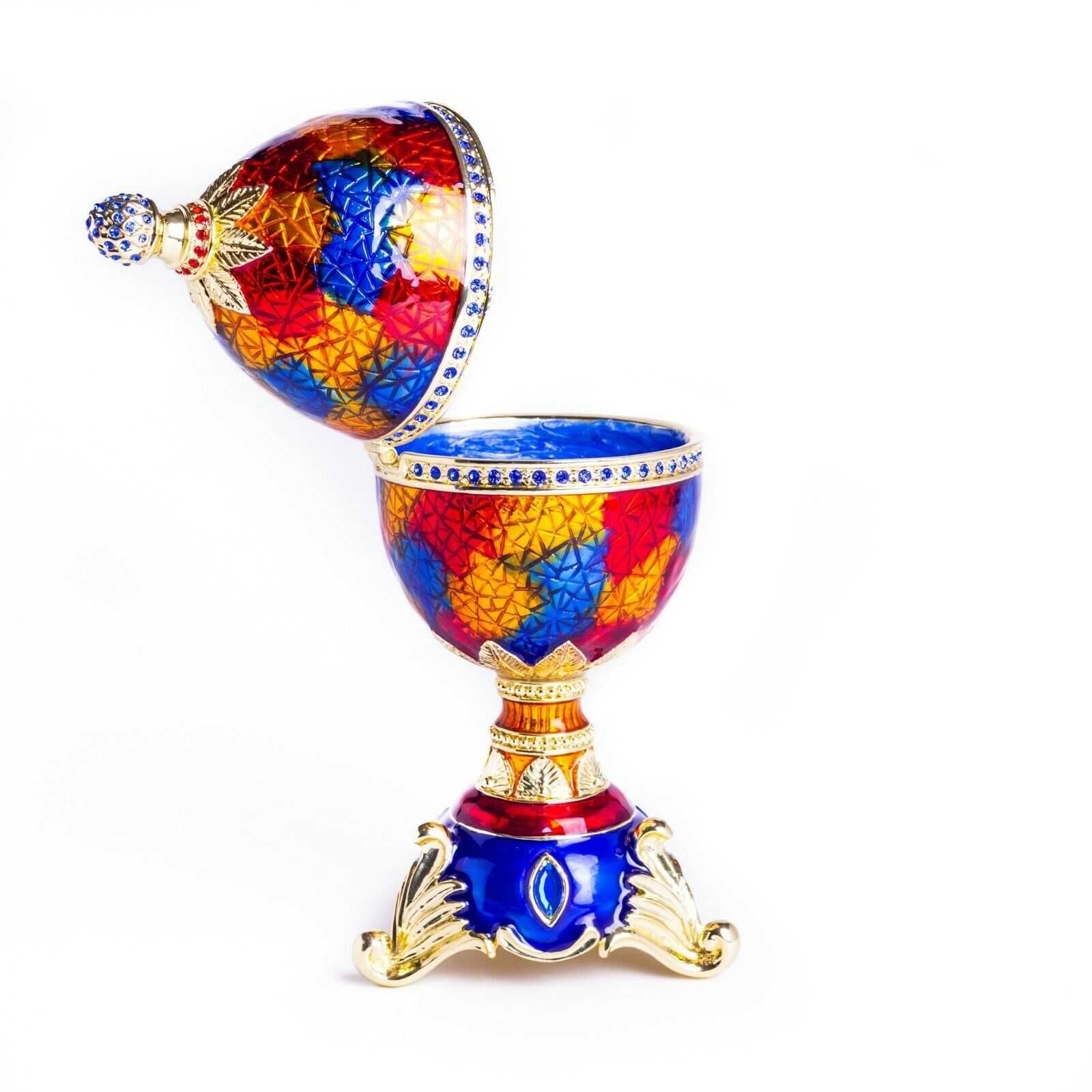 Kolorowe Jajko Pisanka Pozytywka puzderko Faberge Keren Kopal Unikat