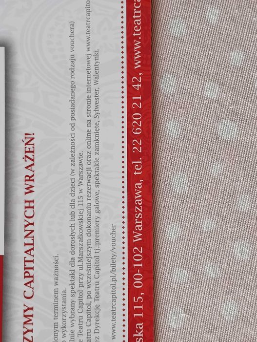 Voucher bilet do teatru CAPITOL