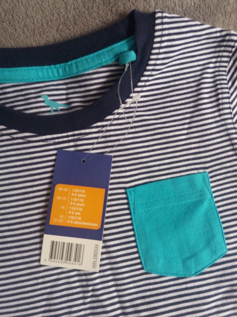 NOWA bluzka koszulka tshirt lupilu lidl 110 116 pasy paski metka