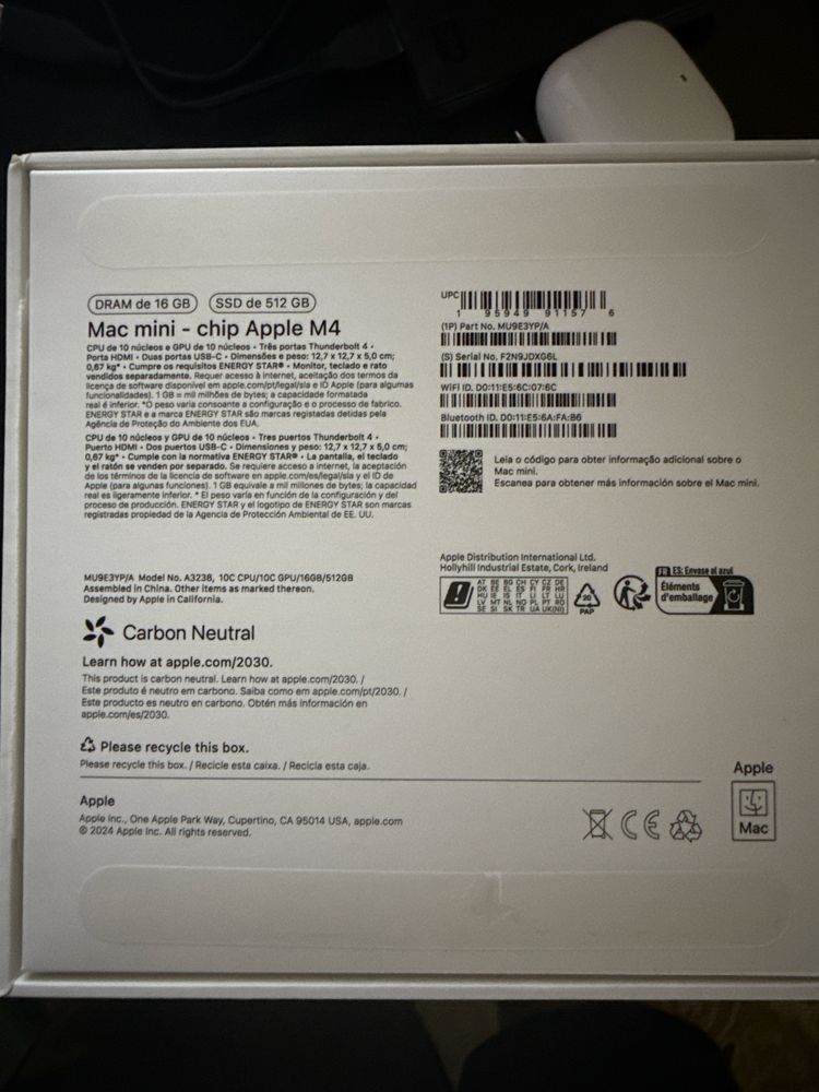 Mac Mini M4 - 512 SSD 16GB RAM