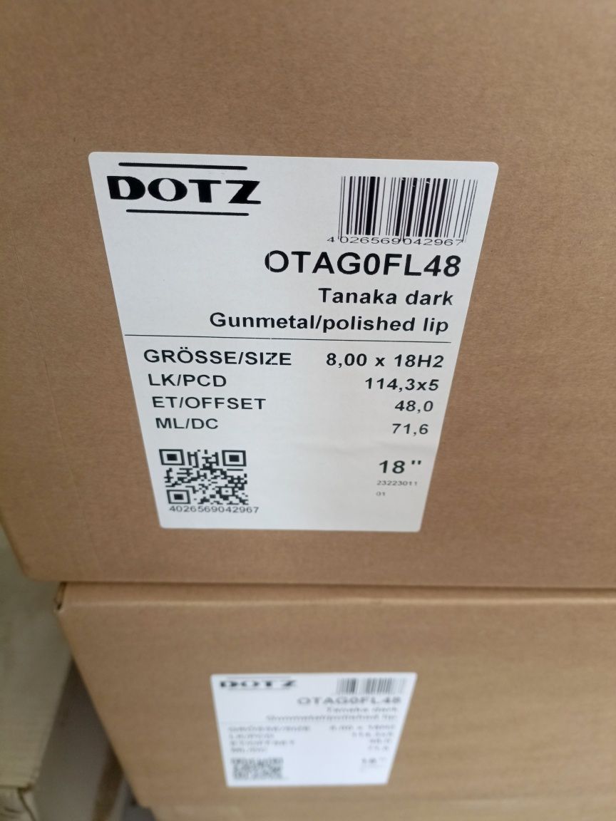 Nowe felgi aluminiowe DOTZ 8jx18 et48 5x114,3 Kia Hyundai Mazda Toyota