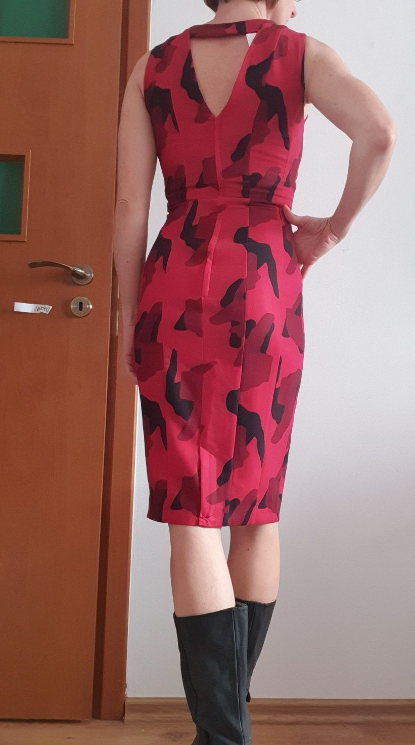Czerwona moro sukienka H&M 34/36 nowa
