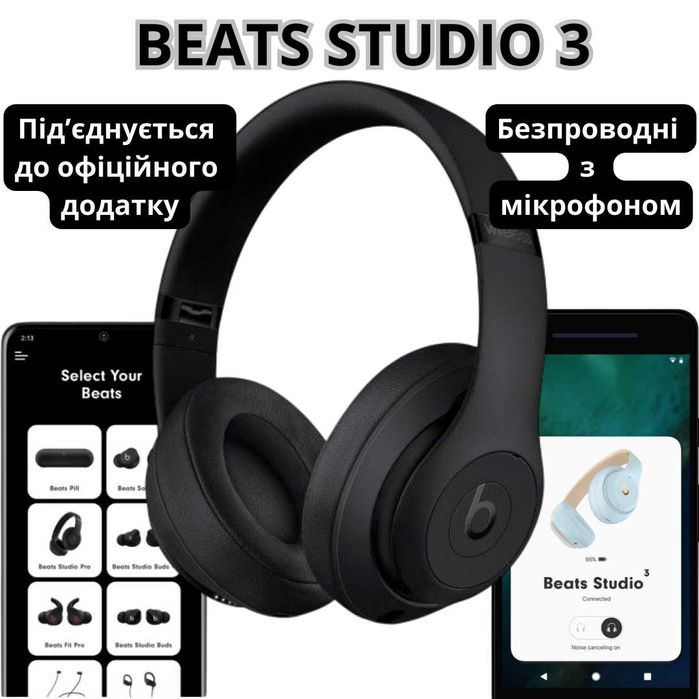 Навушники Beats byDr.Dre STUDIO3 MatteBlack Підтримка офіційного додат