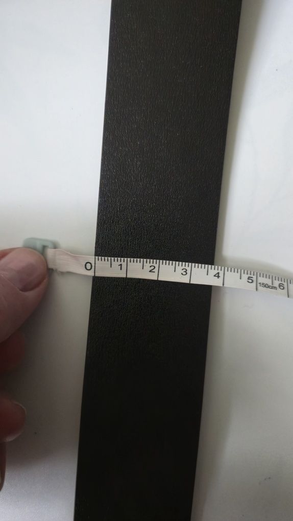 Elegancki Czarny ze Skóry Pasek Czarny z Srebrną Klamrą 130cm