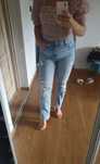 Jeansy Straight High Waist H&M z przetarciami