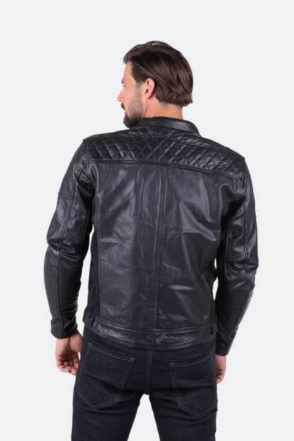 Casaco em pele genuína motard/multiuso certificado