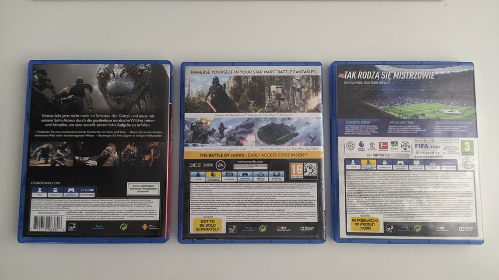 Fifa 19/God of war/battlefront ps4
