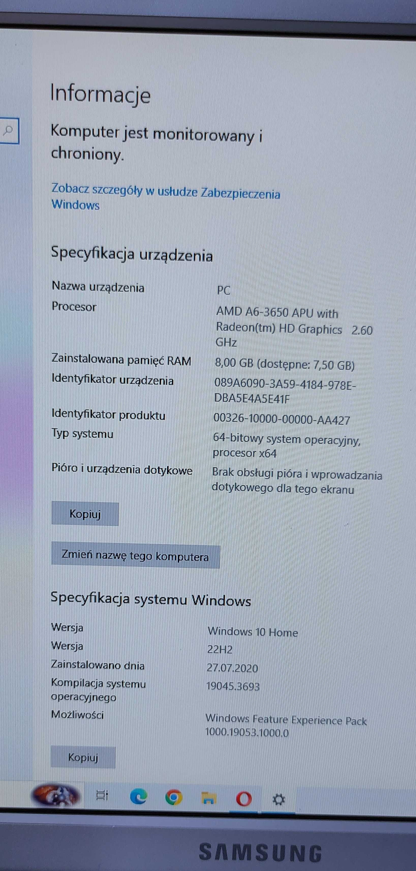 Komputer PC/Monitor/Klawiatura/Bezprzewodowa mysz/HDD 1000Gb/RAM 8Gb