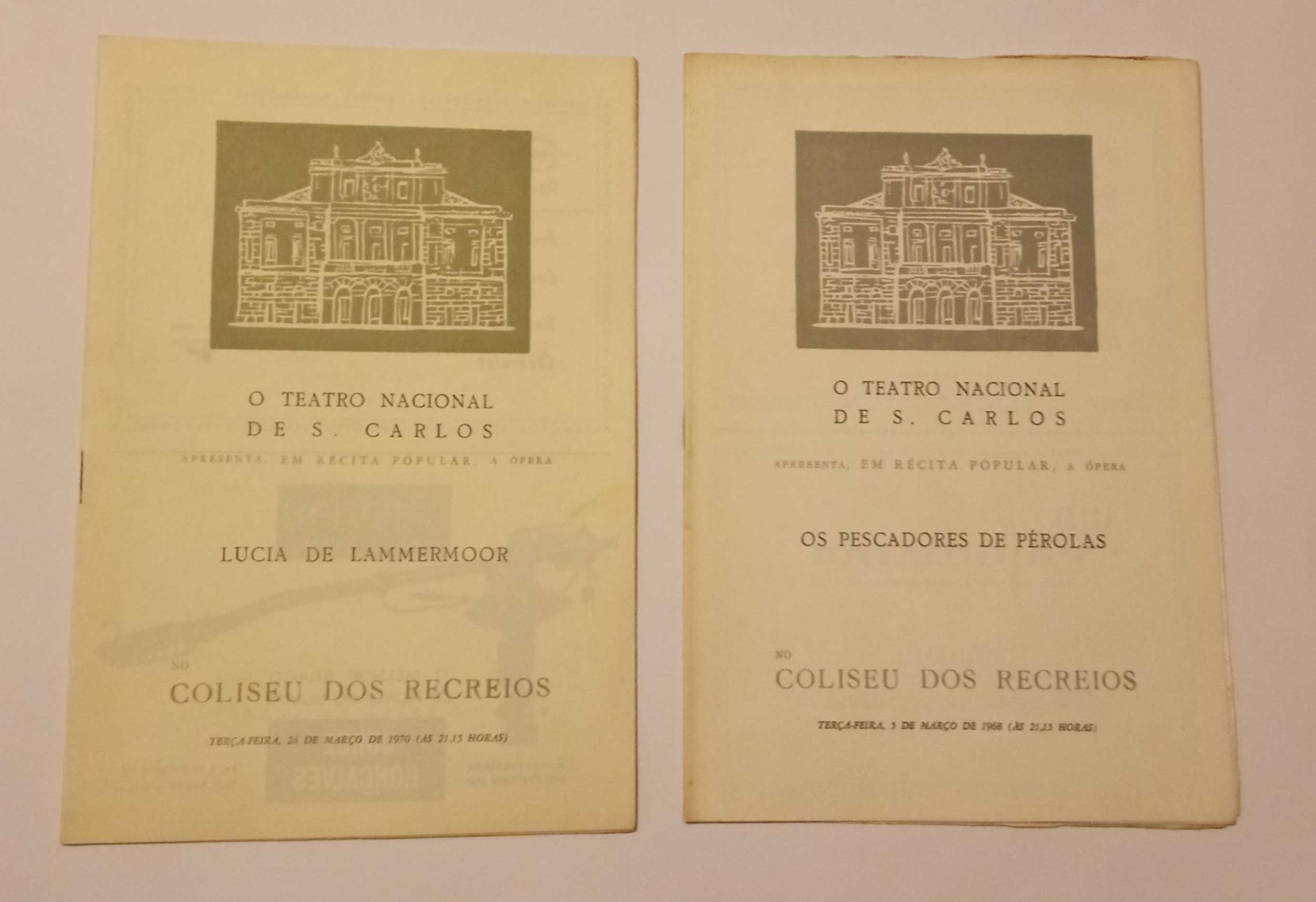 Programas do Teatro Nacional de S. Carlos