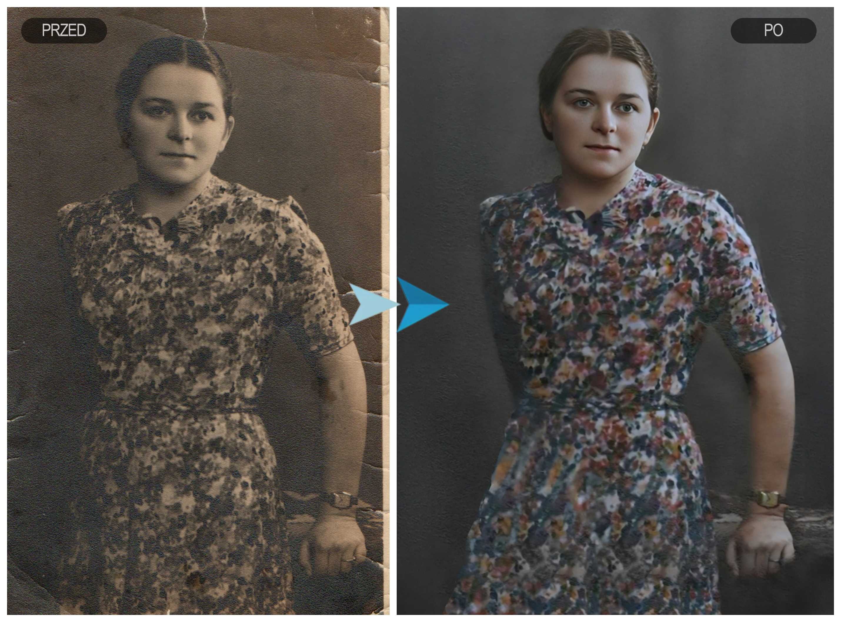 Renowacja starych zdjęć, poprawa jakości, retusz