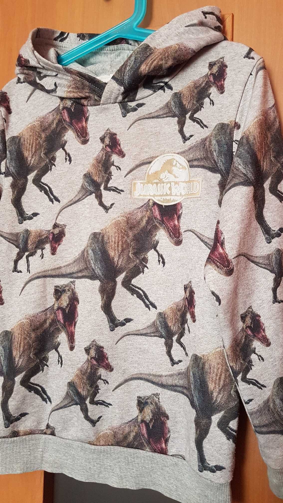Bluza z kapturem w dinozaury H&M rozmiar na 6-8 lat