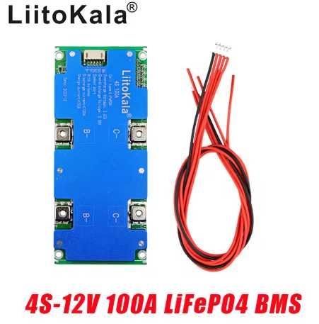 BMS LiitoKala 4S 12V 100A LiFePo4 Lithium плата  з балансиром нова