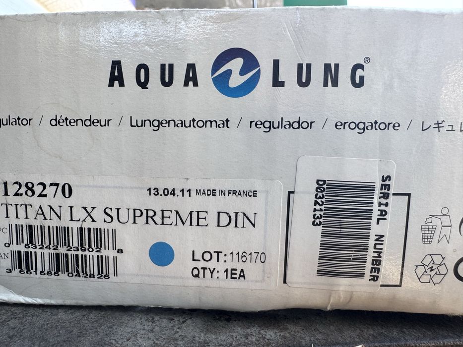 Регулятор Aqua Lung 1, 2 ступень + шланг інфлятора.