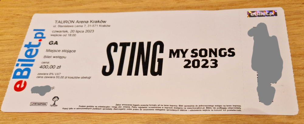Sting bilet Kraków 2023