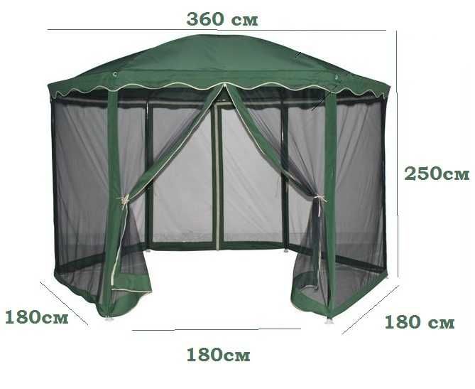 Павильон стальной каркас ткань с москиткой, палатка шатер пасика